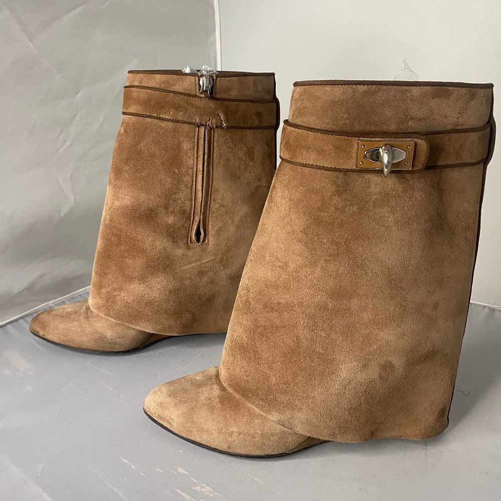 Givenchy Shark Tooth Foldover Wedge Boots 10 - Picture 6 of 14